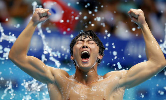 박태환 금메달 수상 장면 (2008 베이징올림픽, 국립스포츠박물관)